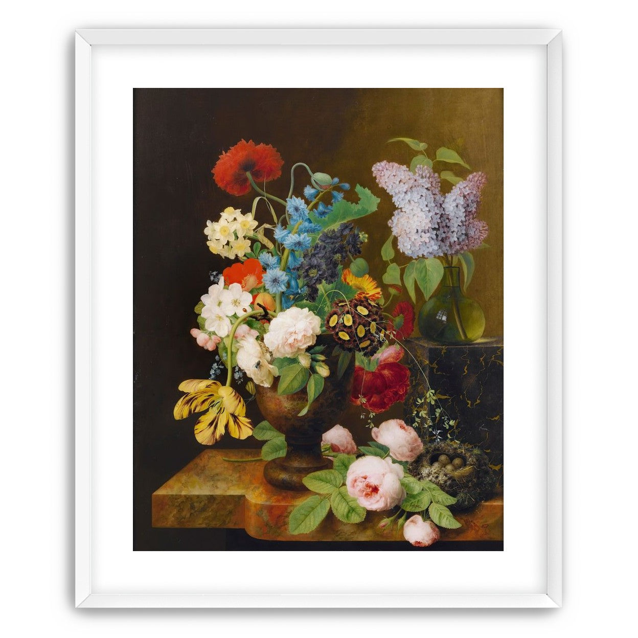Fallen roses by the nest