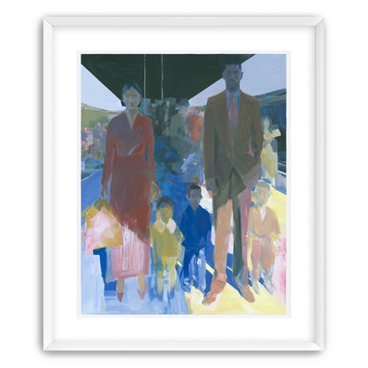 Family beneath the overpass