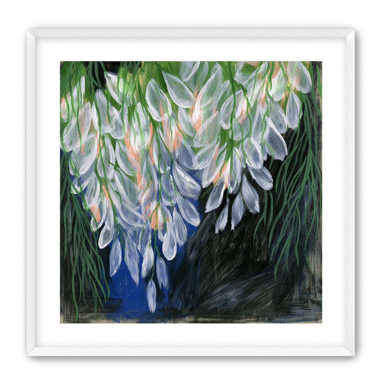White petals over deep green