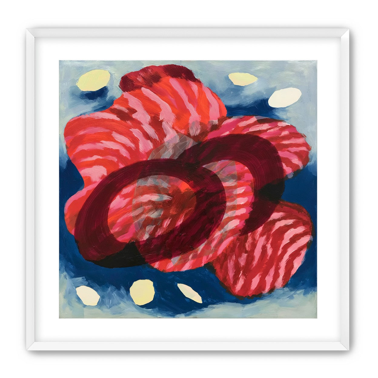 Red stripes pressing through blue