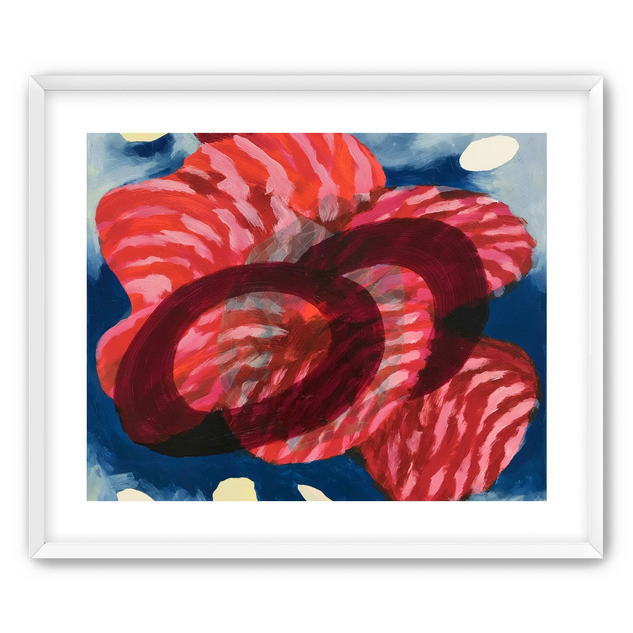 Red stripes pressing through blue