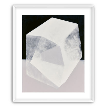 Milkwhite facets in deep black