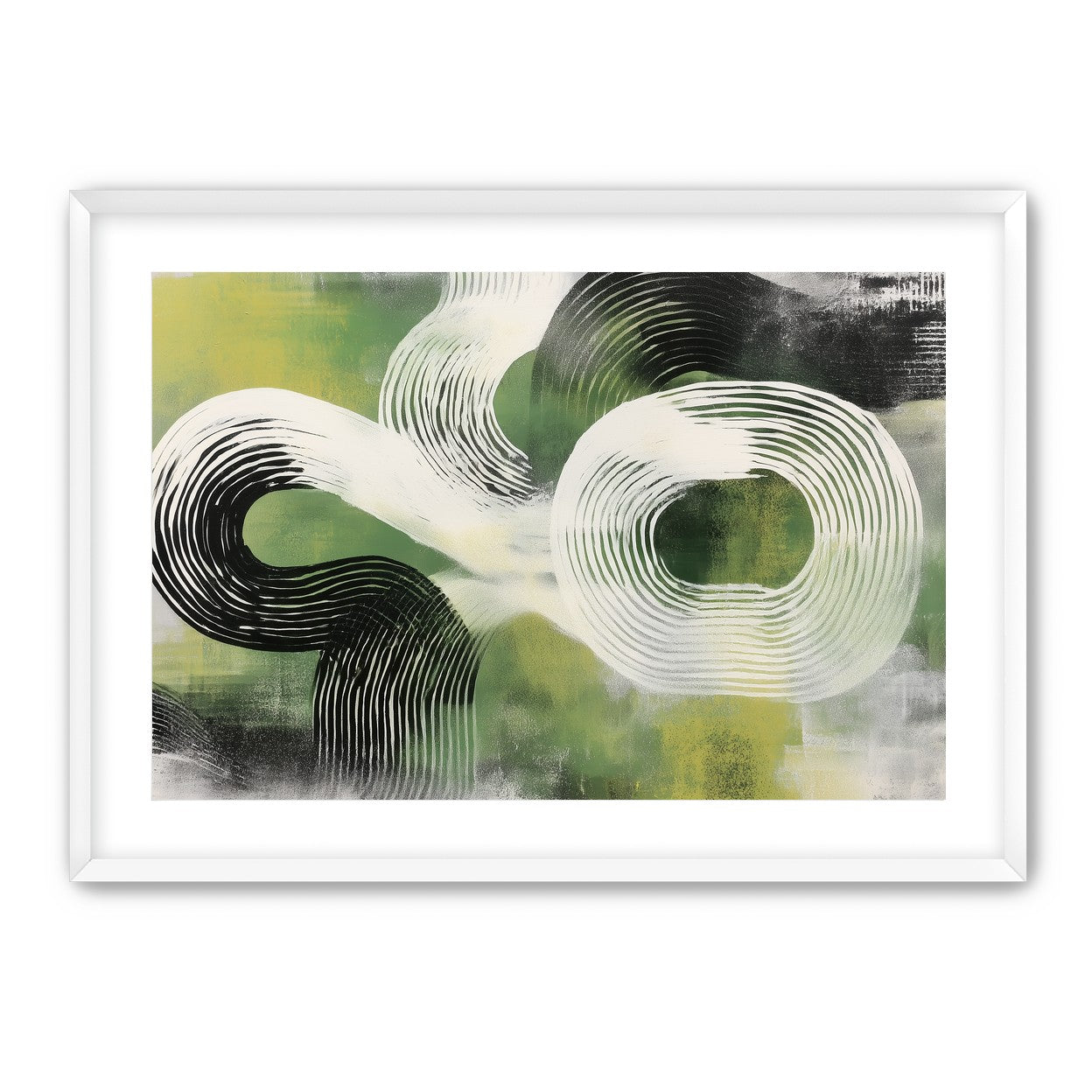 White arcs across green field