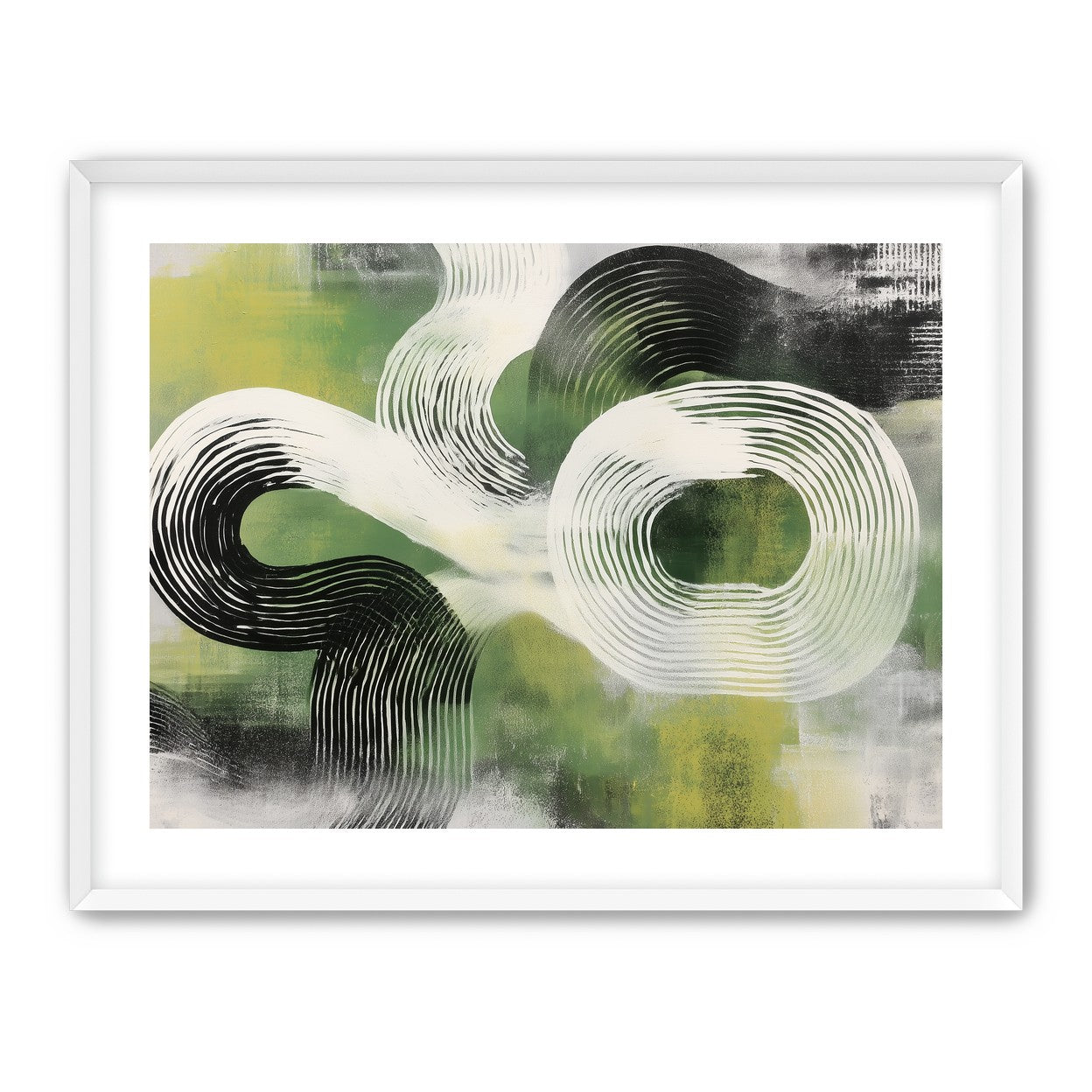 White arcs across green field