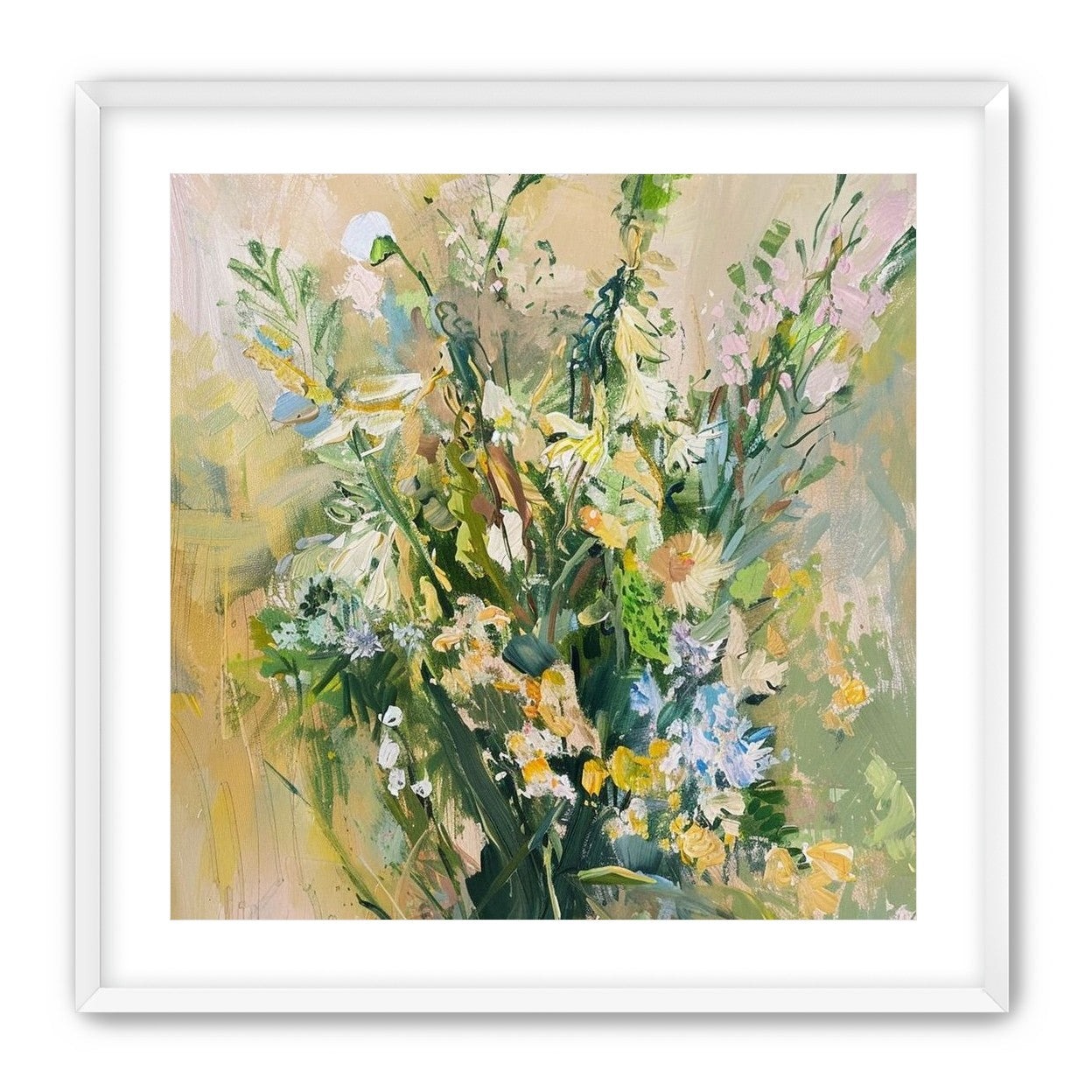 Wildflowers within pale light