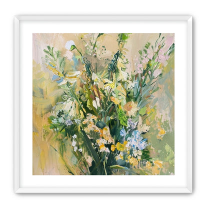Wildflowers within pale light