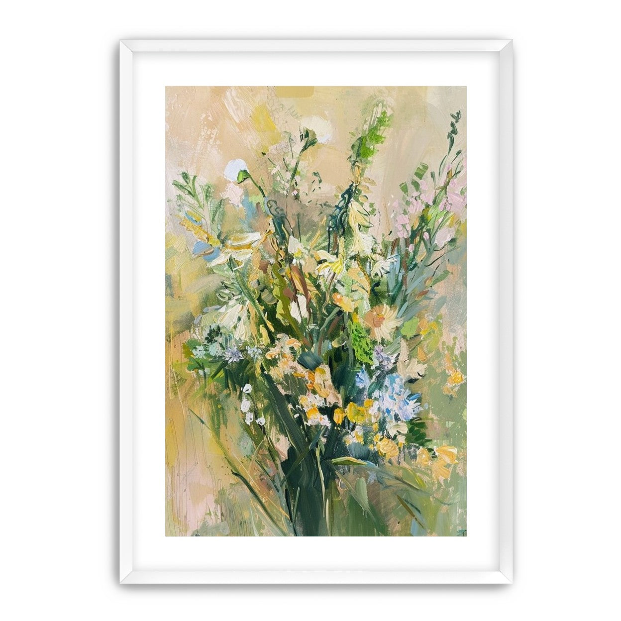 Wildflowers within pale light
