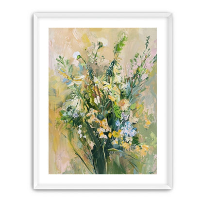 Wildflowers within pale light