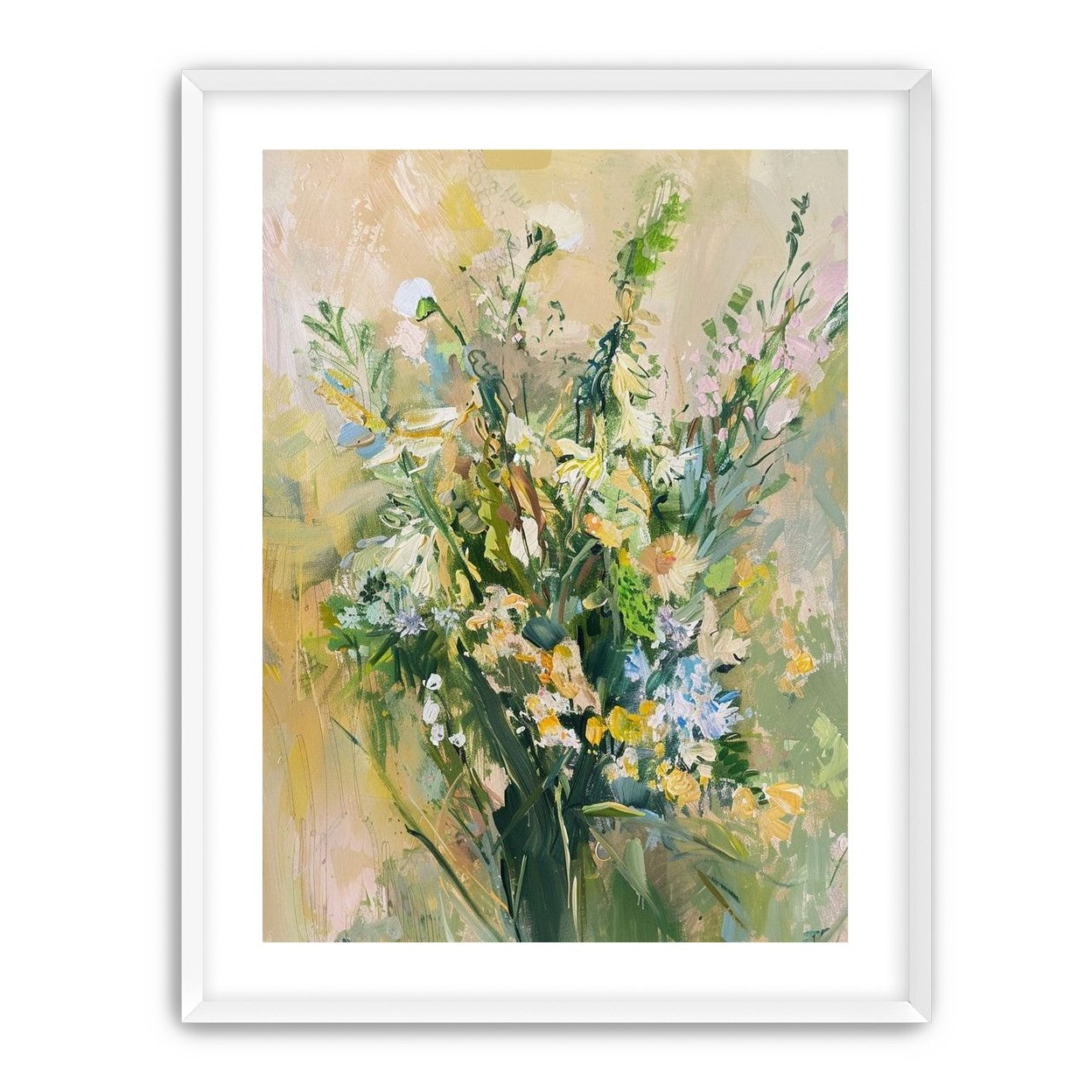 Wildflowers within pale light