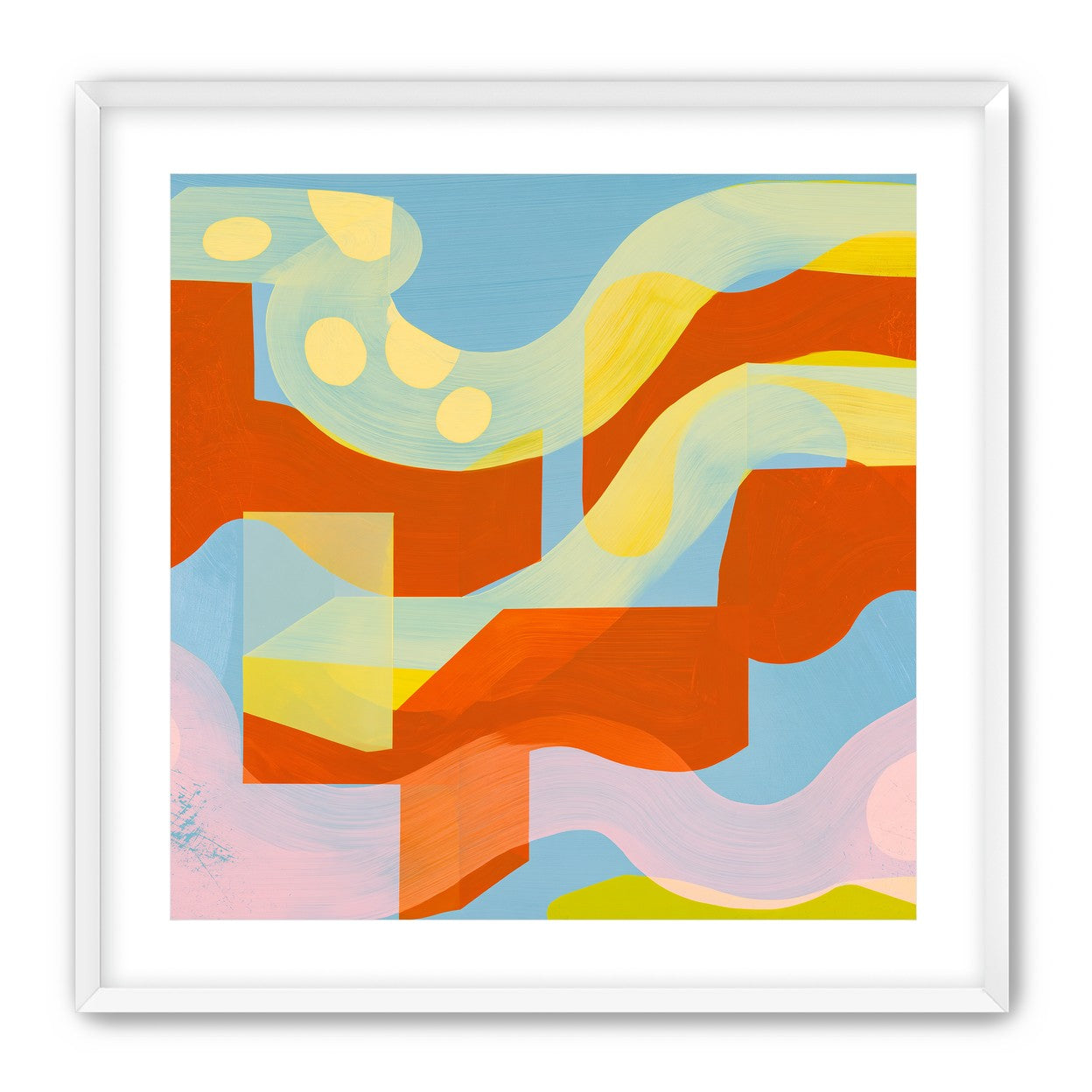 Orange bands within blue field