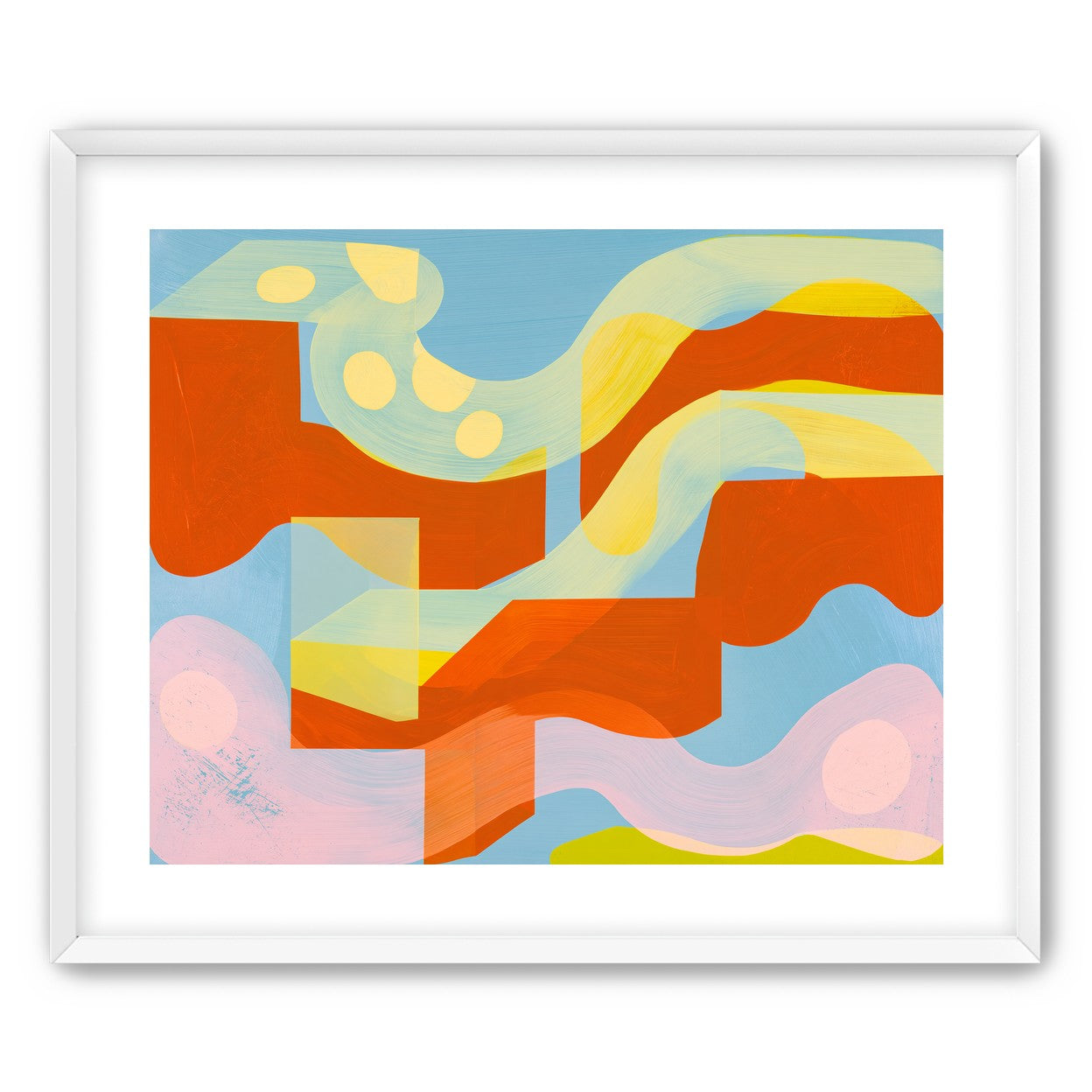 Orange bands within blue field