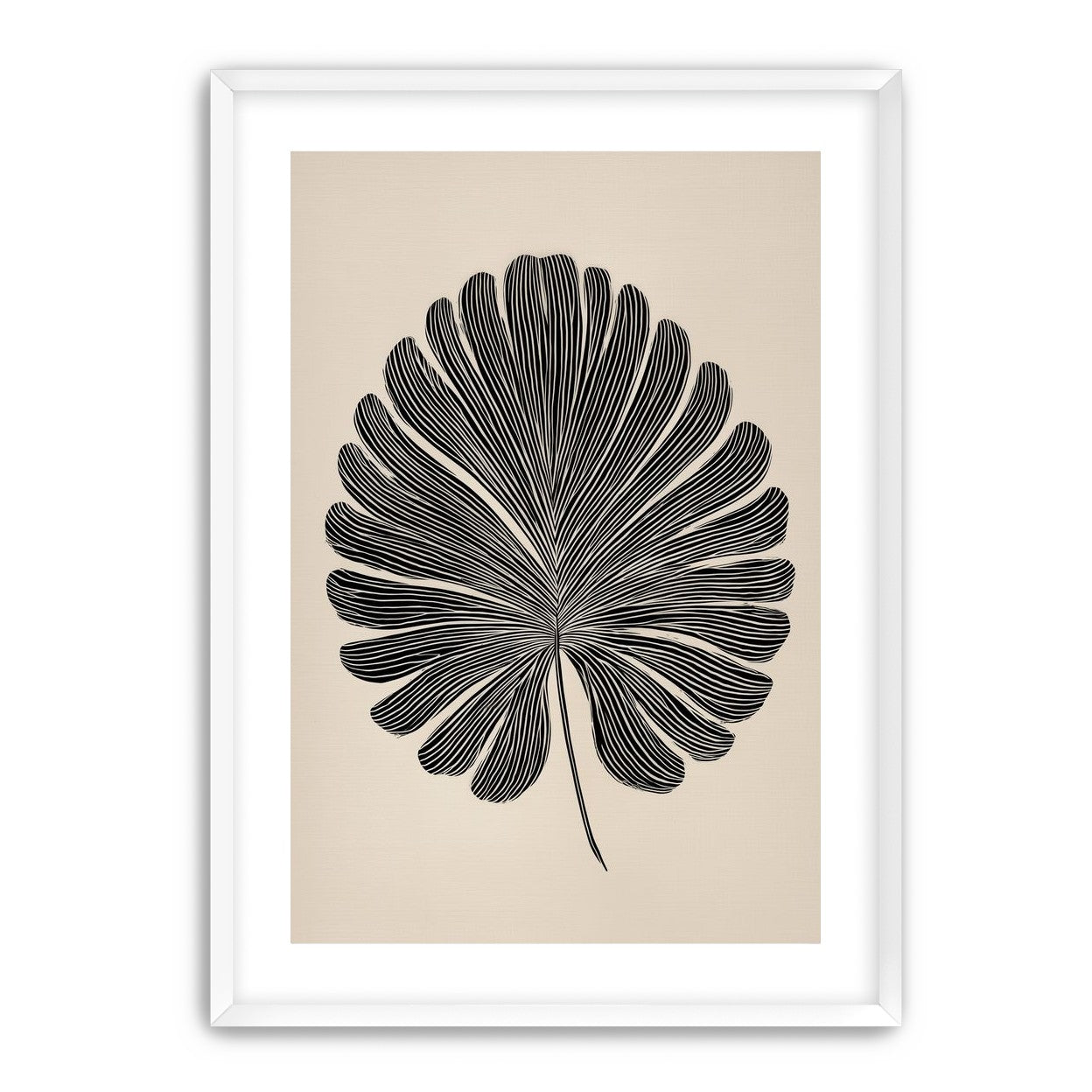 Striped fan leaf alone
