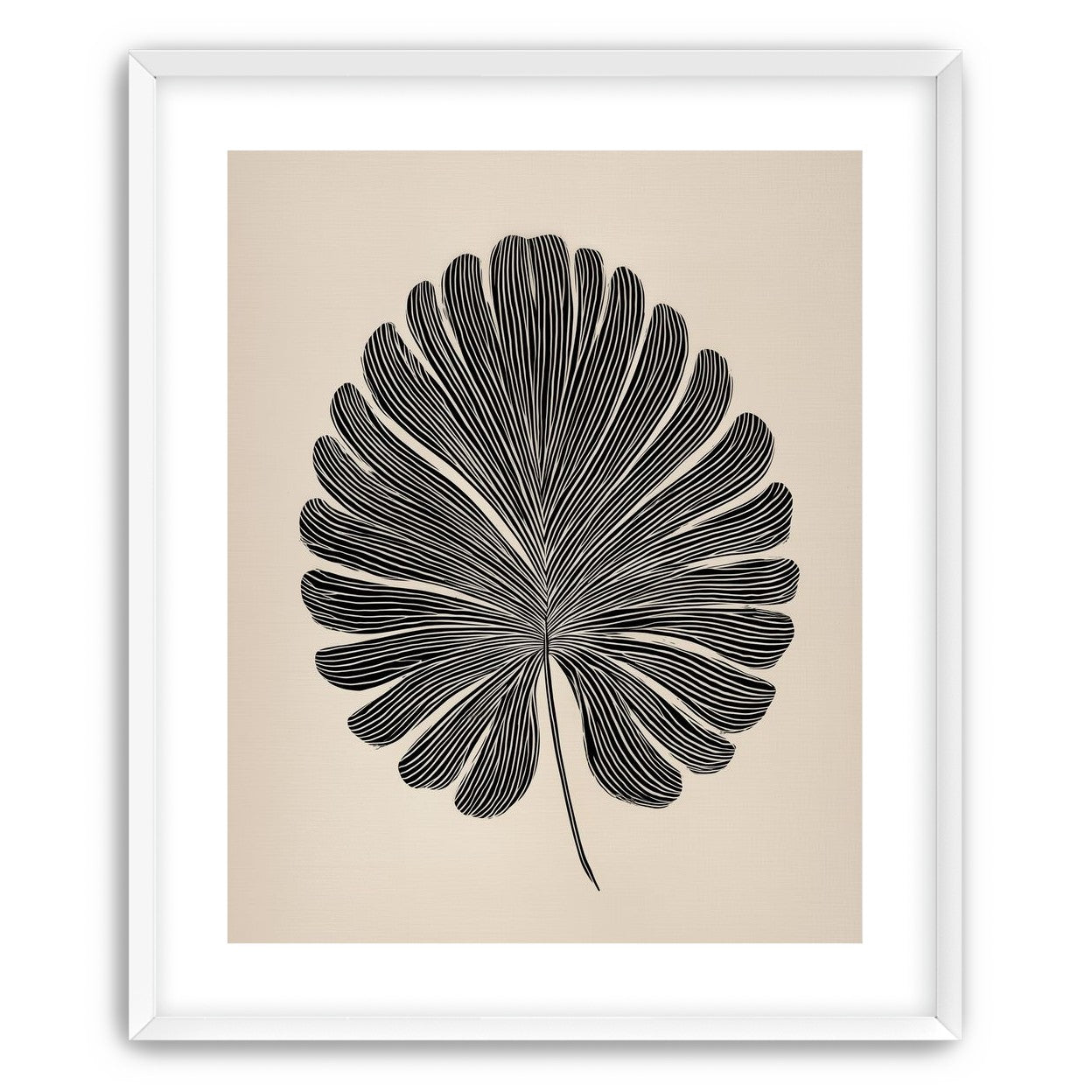 Striped fan leaf alone