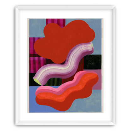 Layered red forms on grid