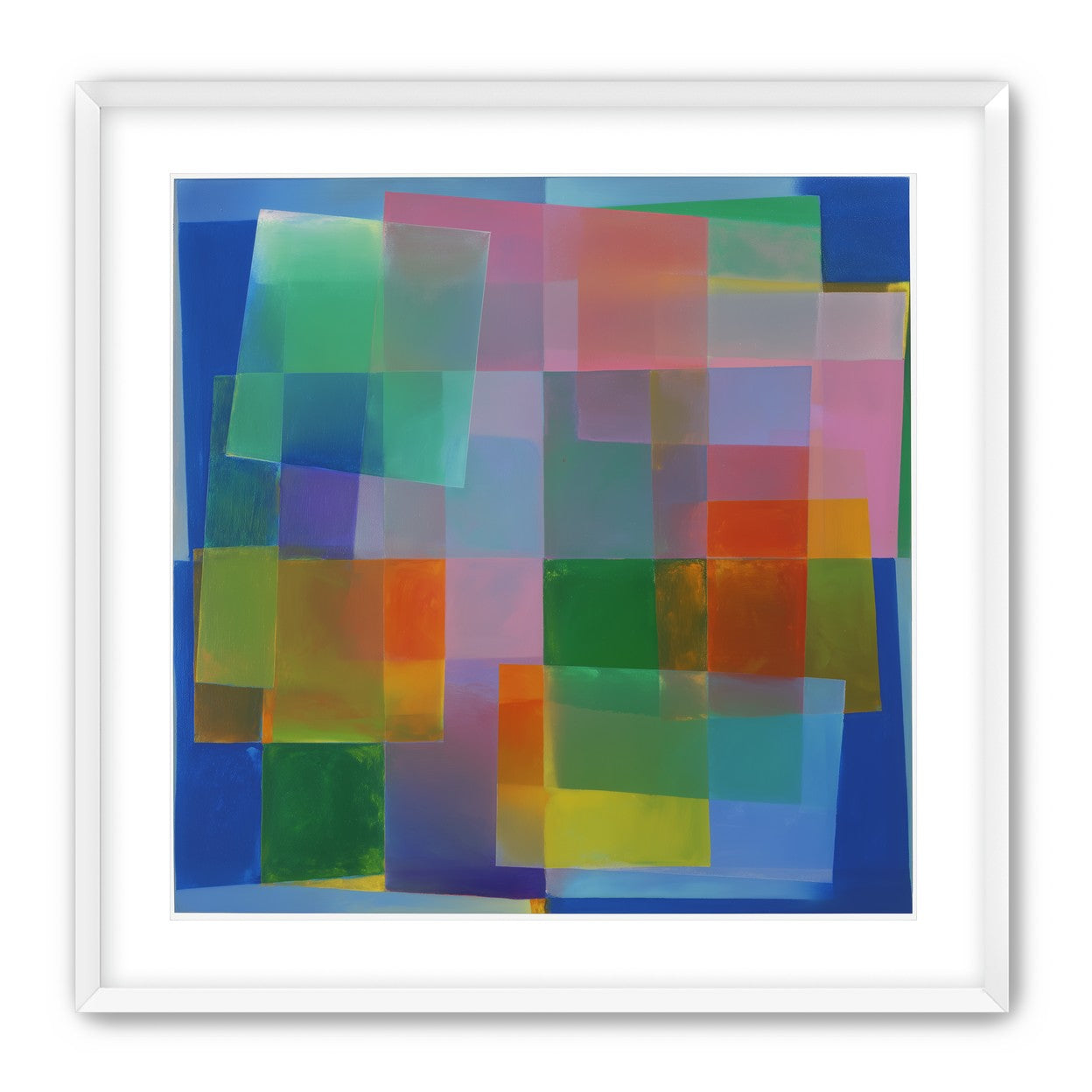 Blue depth under warm veils