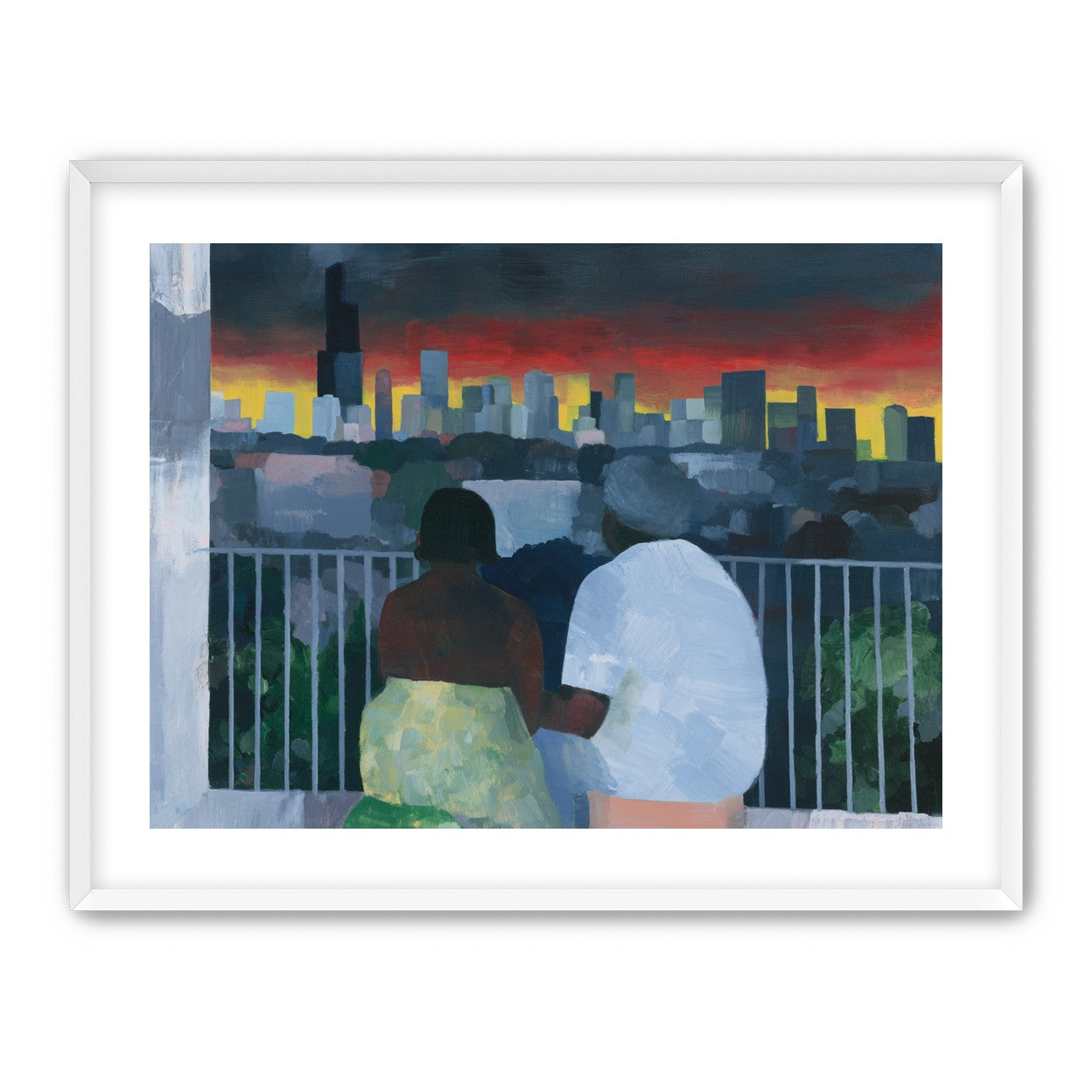 Two on the balcony at dusk