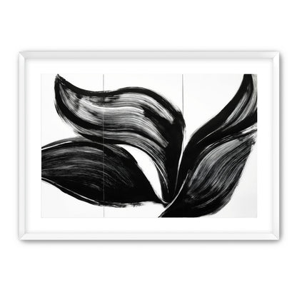 Three petals in black ink