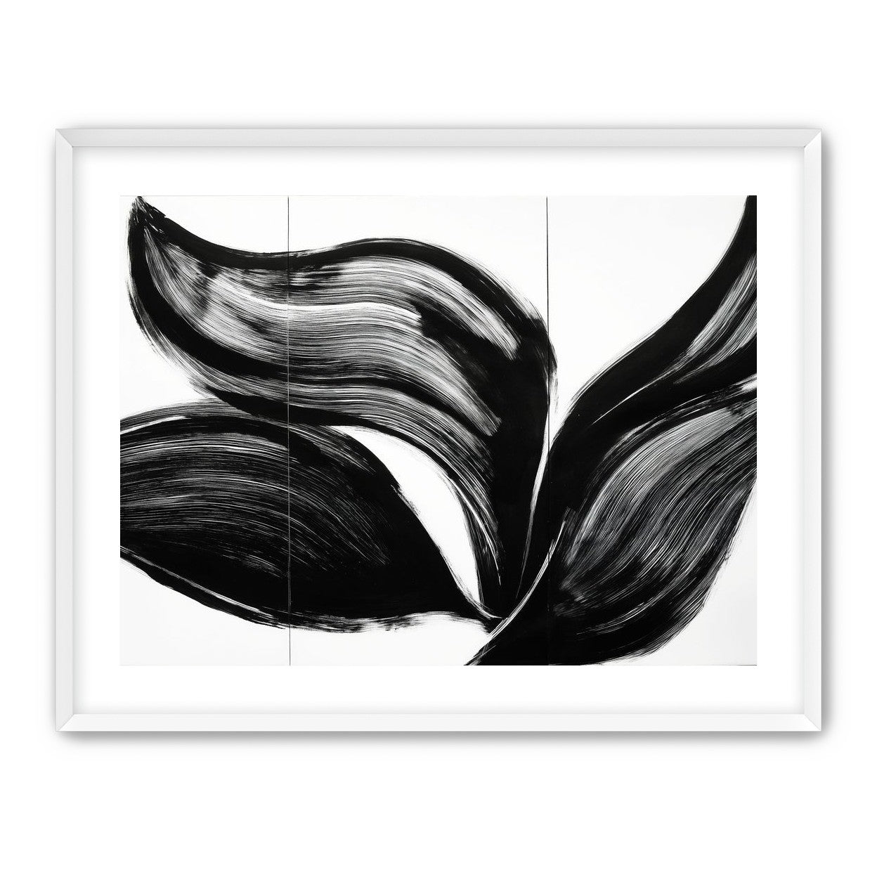 Three petals in black ink