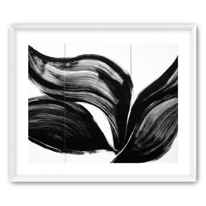 Three petals in black ink