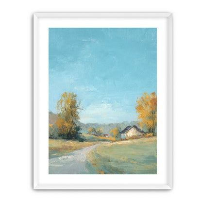 Blue sky over the farmhouse