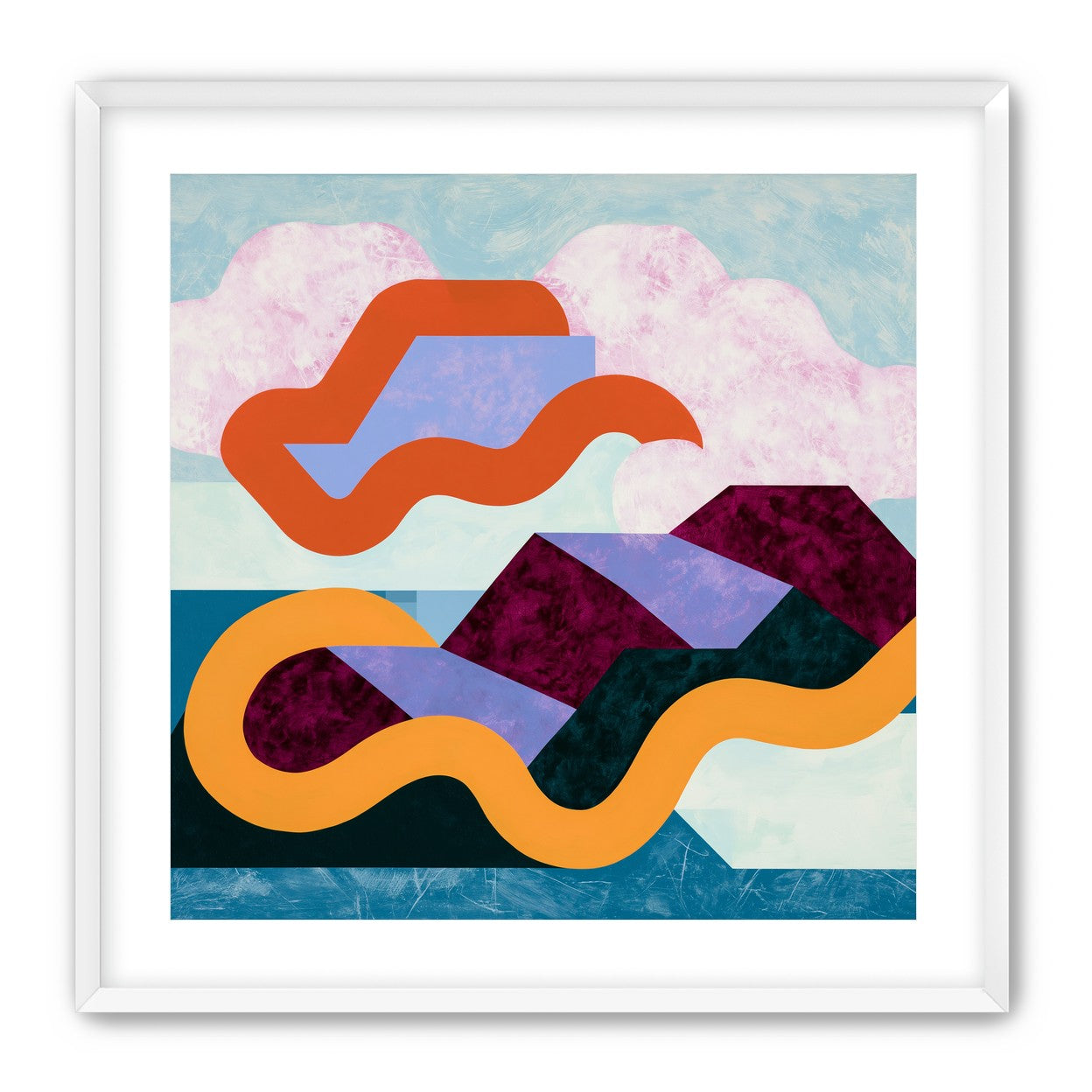 Orange bands across mountains