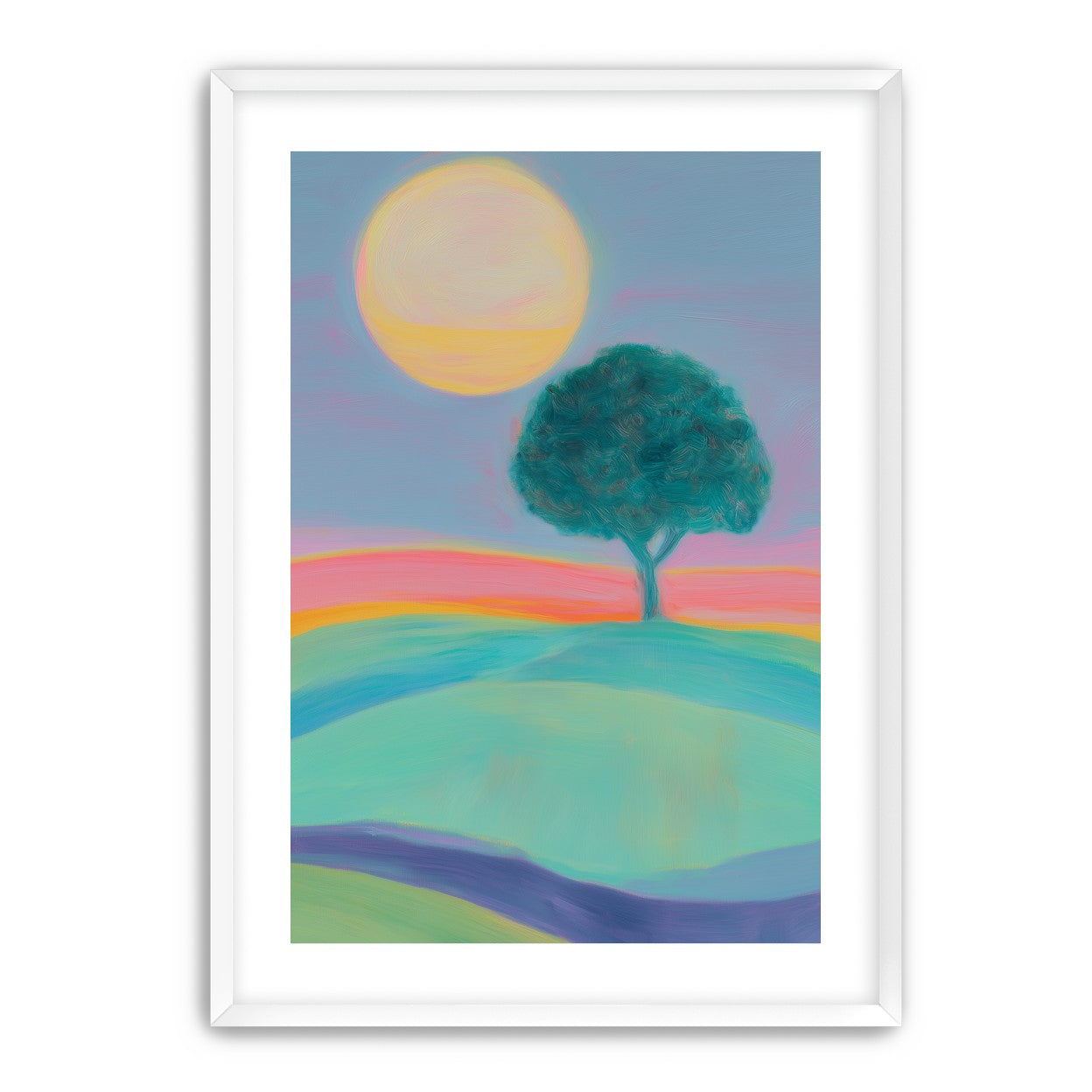 The sun behind the tree