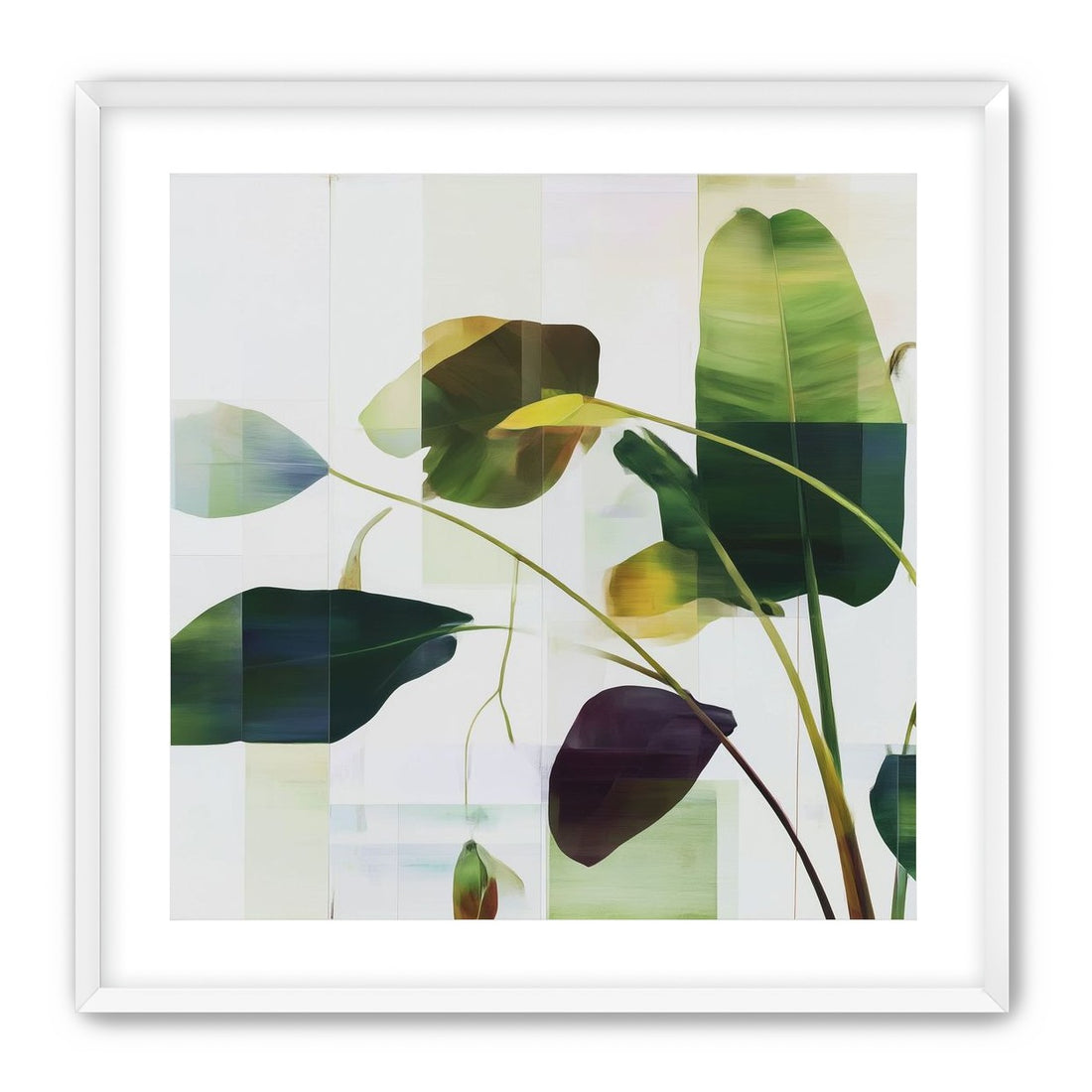 Stems crossing the pale grid