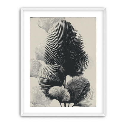 Fan fronds in ink shadow