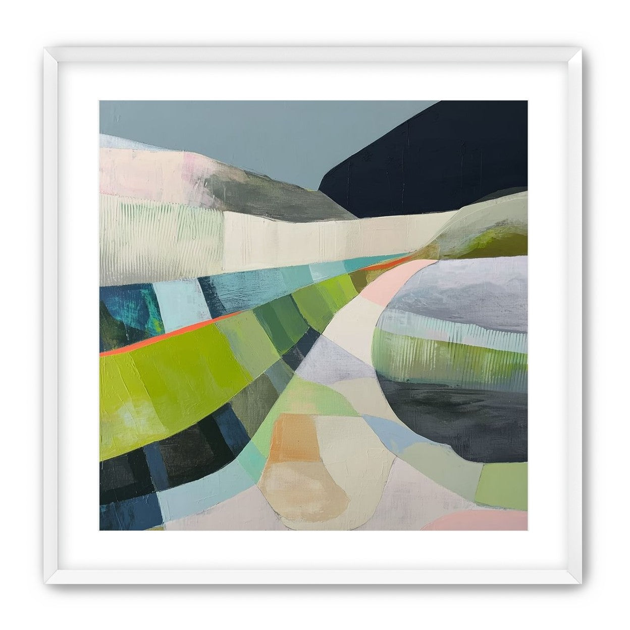 Winding path through hills