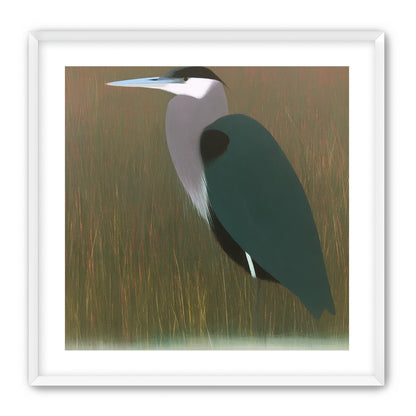 Heron in pink dusk