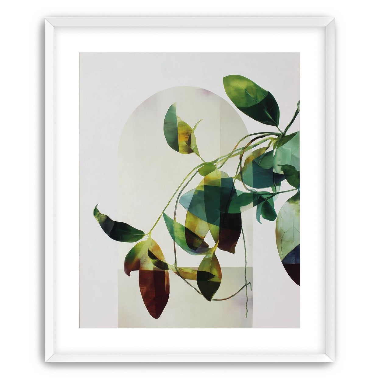 Leaves in a pale halo
