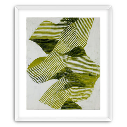 Olive stripes across white