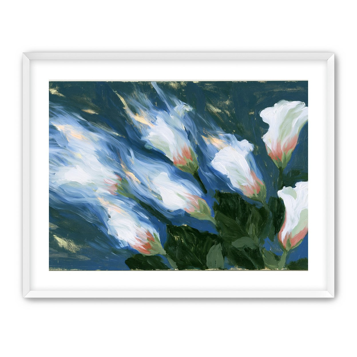 Blue wind through white lilies