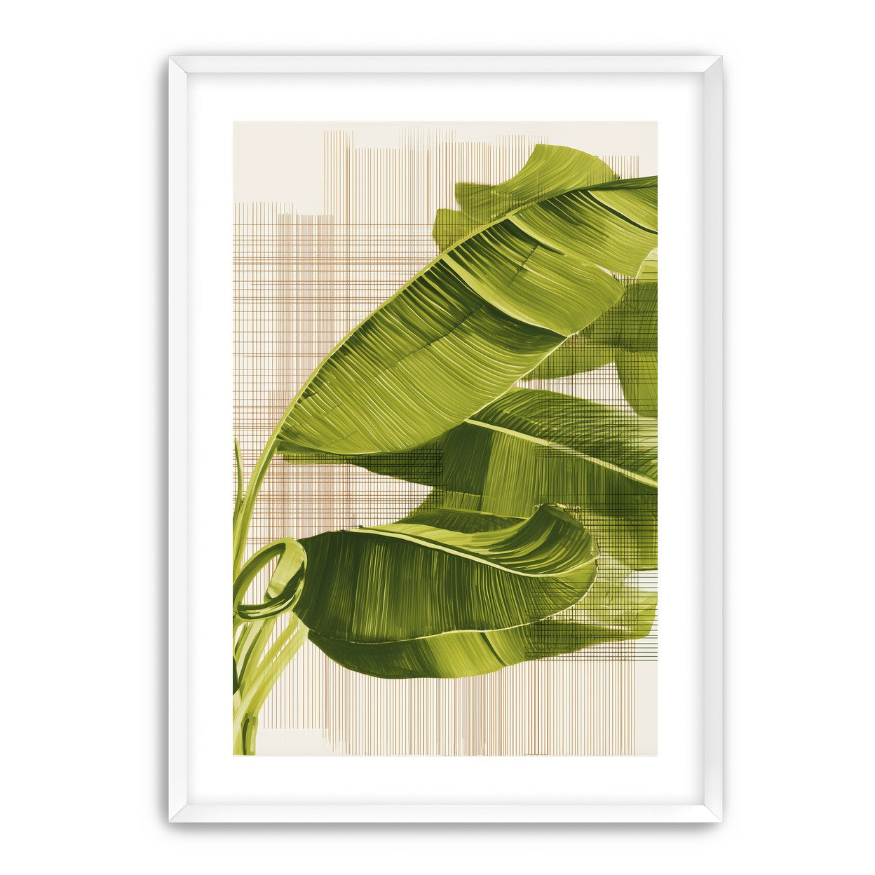 Banana leaves against the grid