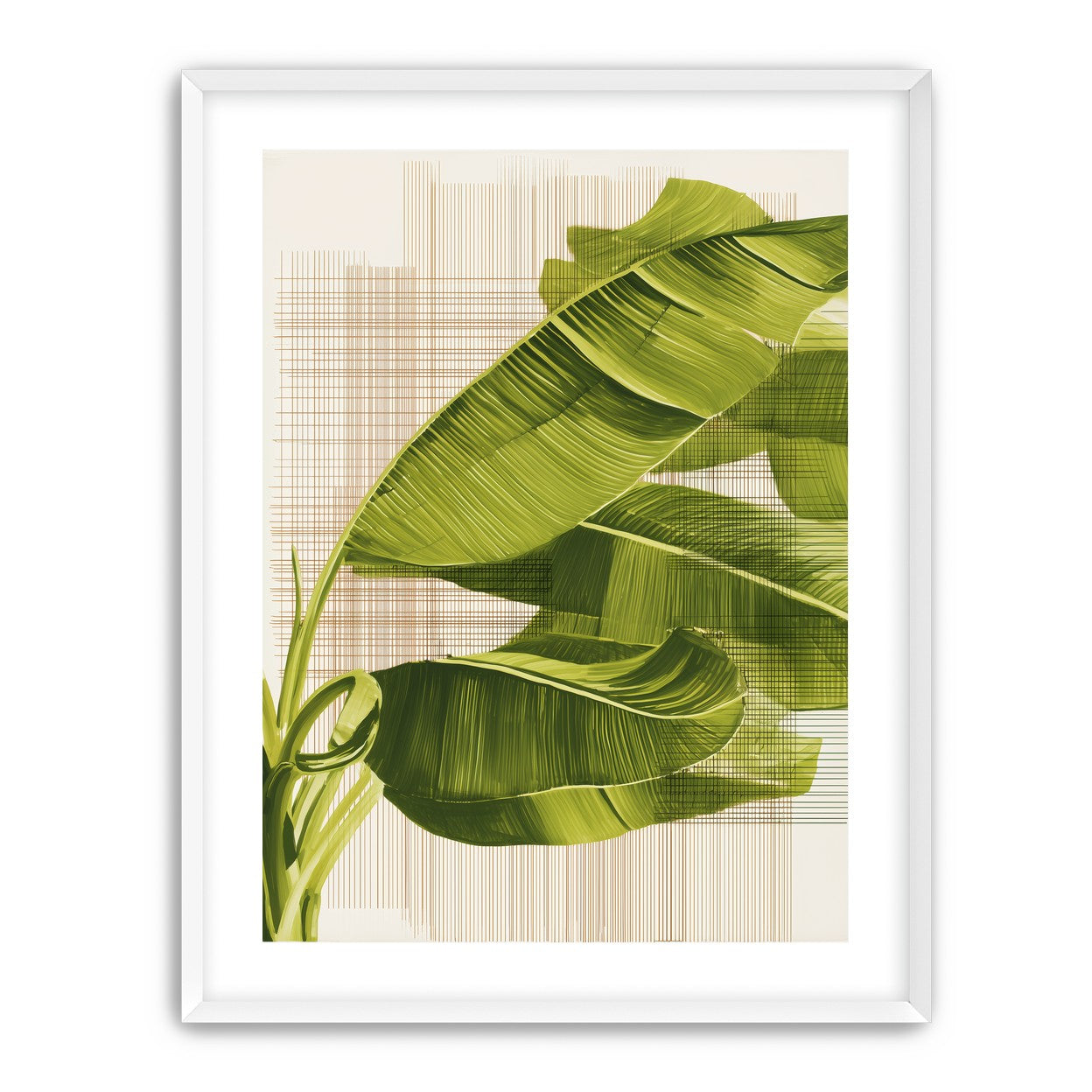 Banana leaves against the grid