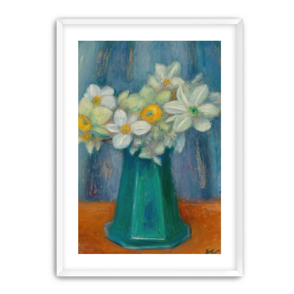 Daisies in green glass