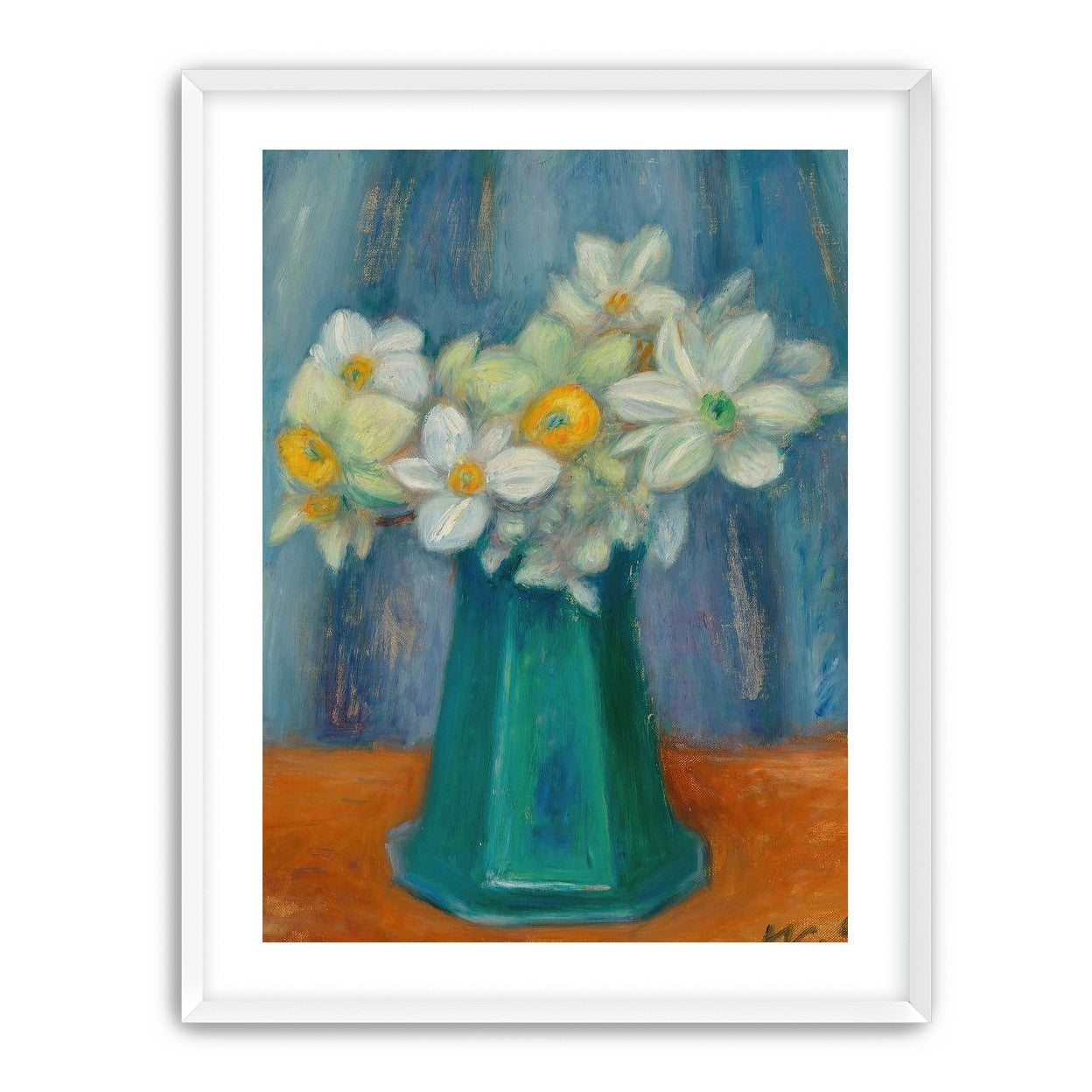 Daisies in green glass