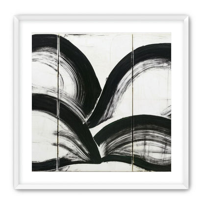 Black arcs across white panels