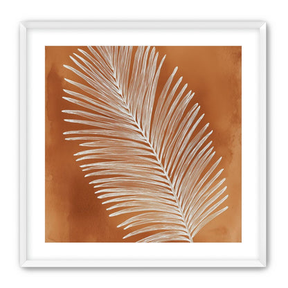 Palm frond in white ink