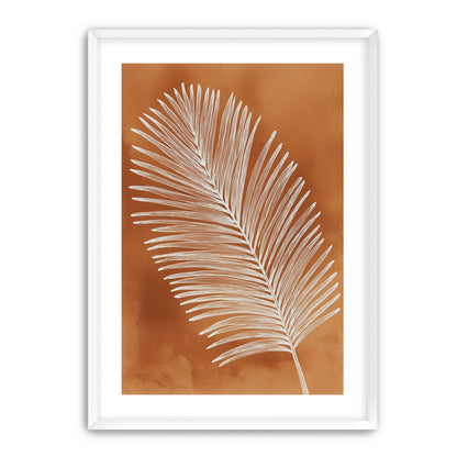 Palm frond in white ink