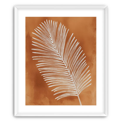 Palm frond in white ink