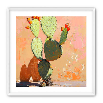 Prickly pear in sunlit plaster
