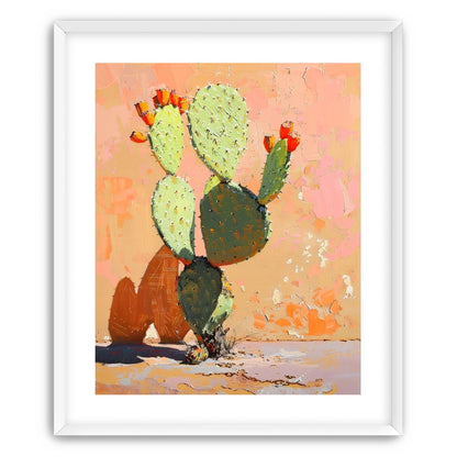 Prickly pear in sunlit plaster