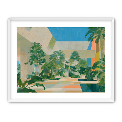Courtyard where trees meet walls