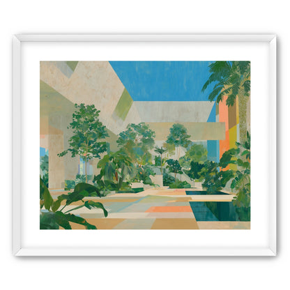 Courtyard where trees meet walls