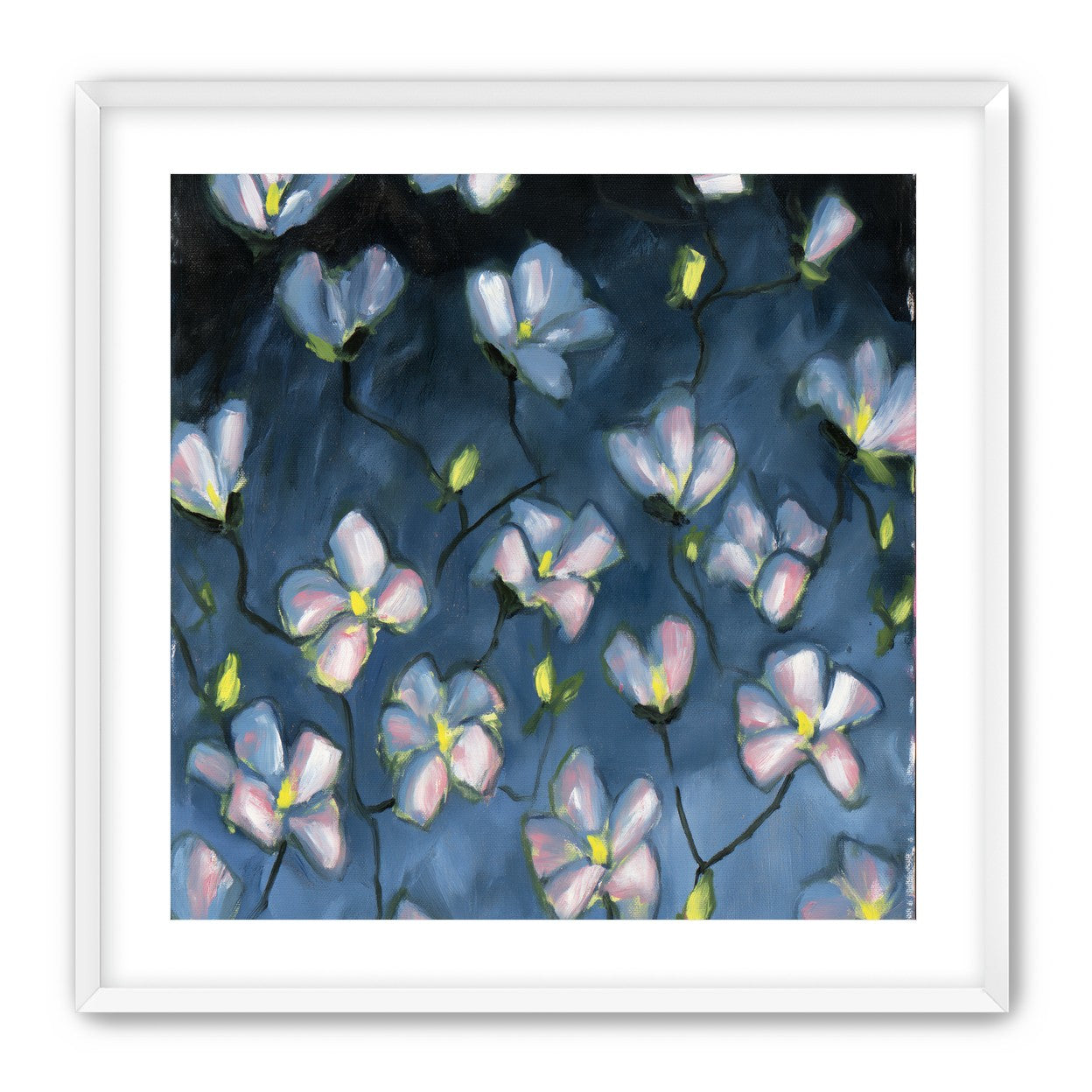 Soft blossoms in blue dusk
