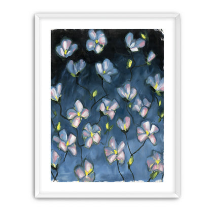 Soft blossoms in blue dusk