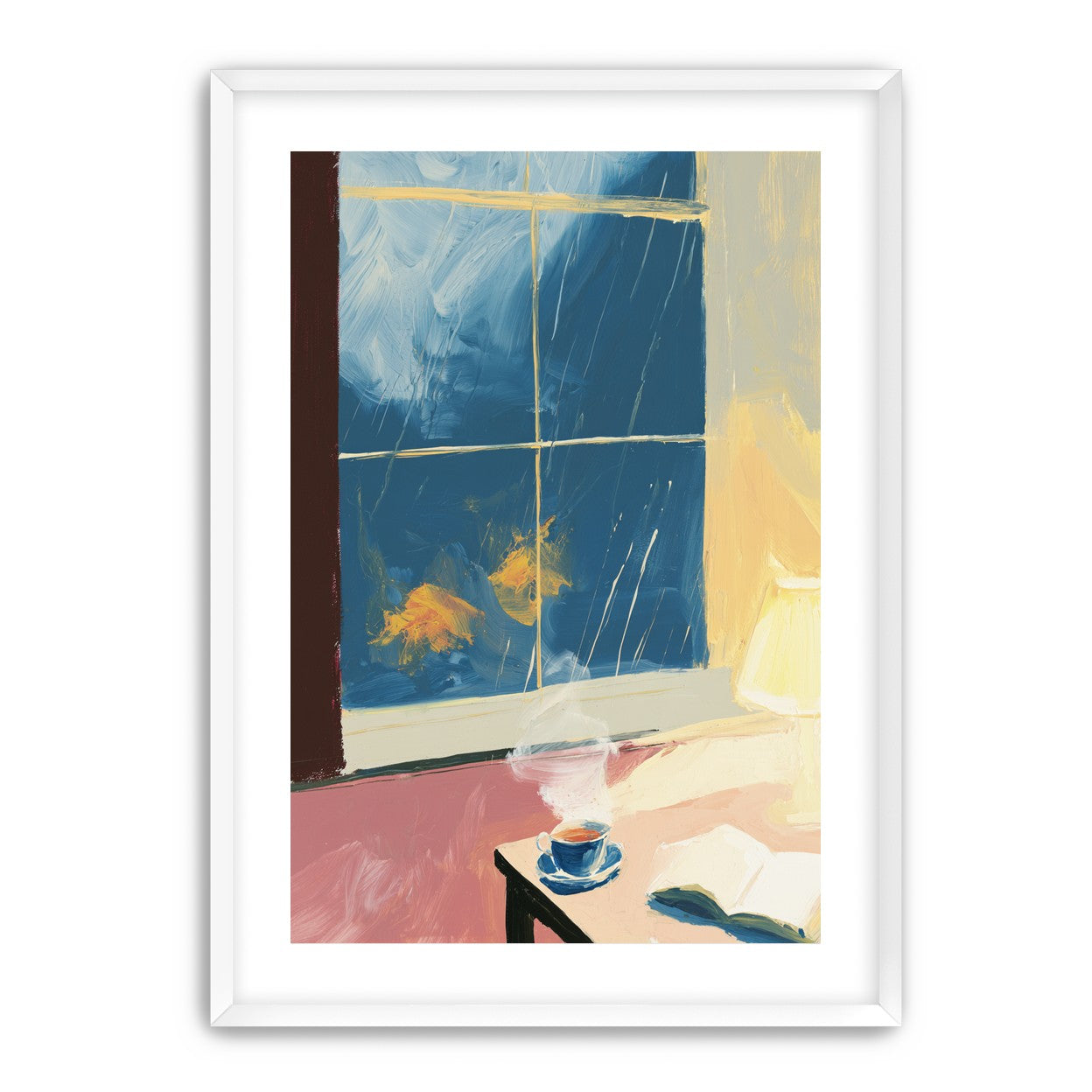 Lamplight on the rainy window