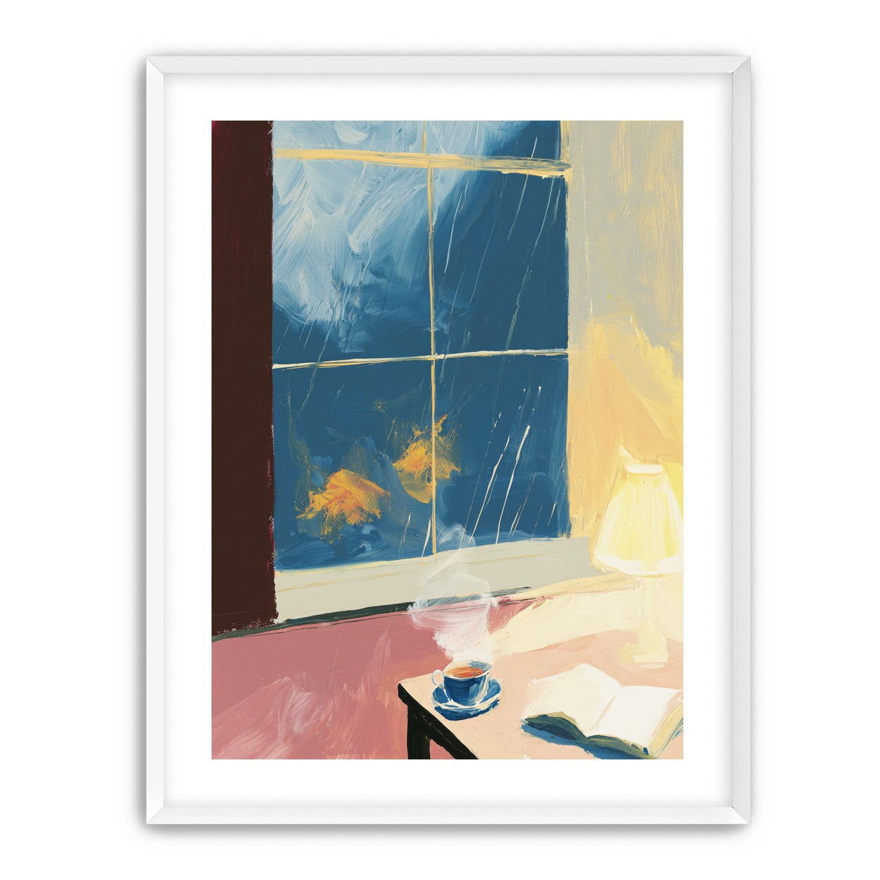 Lamplight on the rainy window