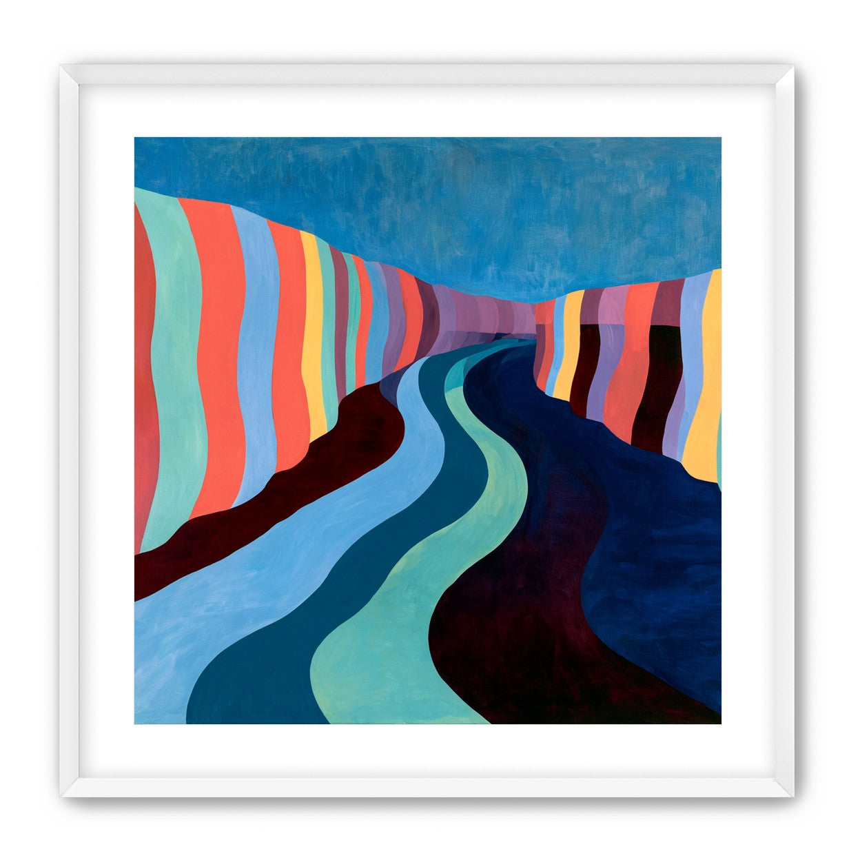 Coral stripes along the bend